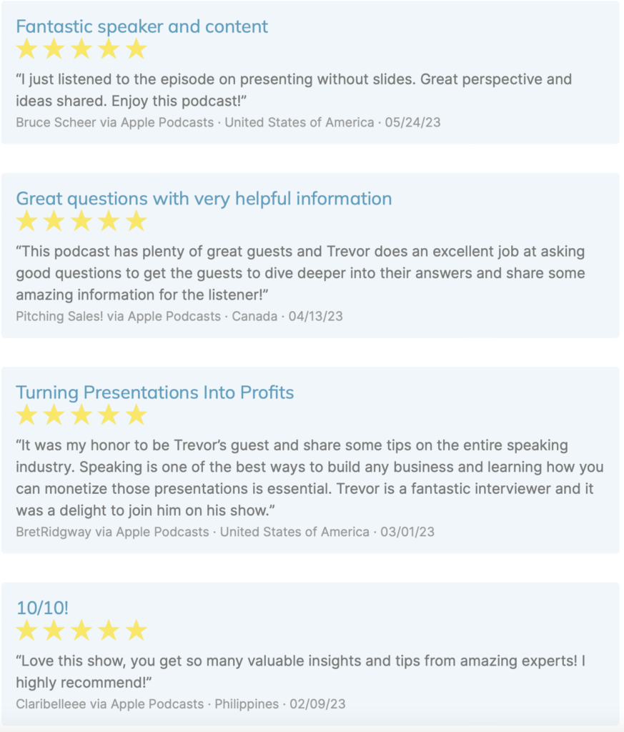 Better Presentations More Sales Podcast Reviews